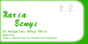 maria benyi business card