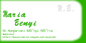 maria benyi business card